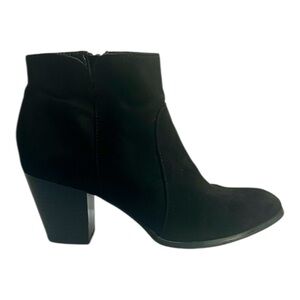 Style & Co. Women’s Black Suede Ankle Boots w Chunky Heel Size 7